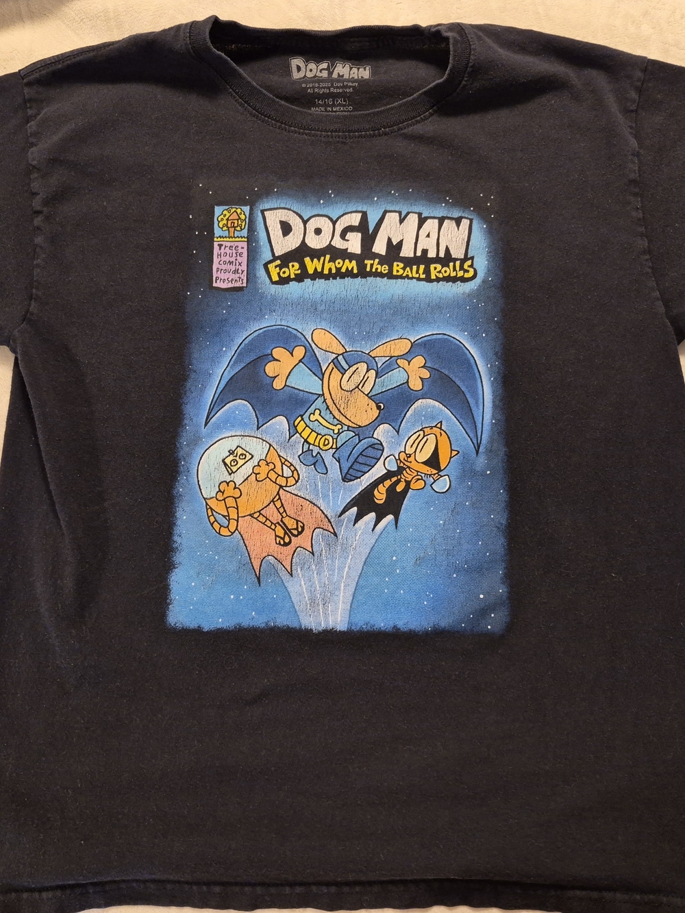 Dog Man 'For Whom The Ball Rolls' Black Graphic Tee - Dog Man